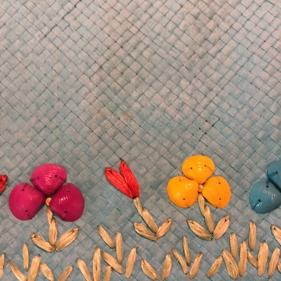 Lulu Guinness
"House" Purse Turquoise and Red Straw Satchel
10"L x 3"W x 10"H - Picture 11 of 15